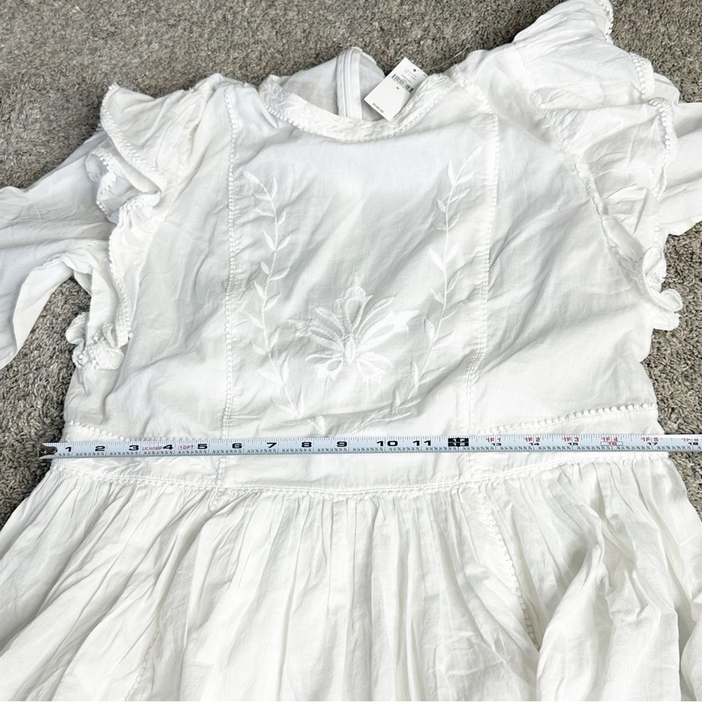 Banana Republic Esme Embroidered Mini Dress Medium white cotton Victorian dainty - Picture 14 of 16